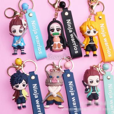 China Demon Slayer Characters PVC Key Chain Demon Slayer 3D Key Chain Decoration/Gift/Carton Wholesale Collectable Keychain Hot Sale for sale