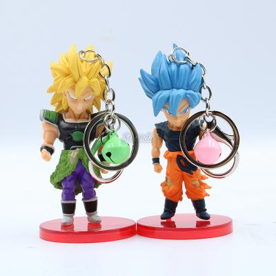 China HOT Selling Promotional Gift PVC Key Chain Set 6pcs DragonBall Action Number With Keychain Bell 5-9cm Anime Figure Collectible Toy for sale