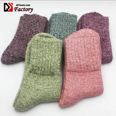 China Cashmere Viable Wool Thermal Winter Thick Socks For Women Men Solid Color Mid Calf Warm Socks Fit Long Soft Hosiery Gift Socks for sale