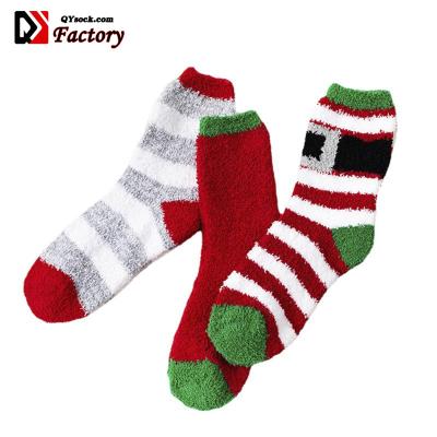 China Wholesale Breathable Christmas Socks Ladies Coral Fleece Santa Socks Female Mid-Tube Halloween Floor Men's Socks Funny New Year Sokken for sale