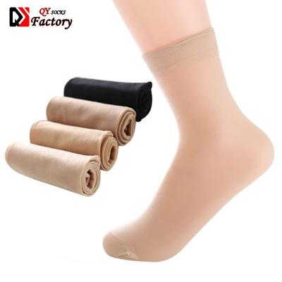 China Summer QUICK DRY sheer thin transparent sock ladies low price silk nylon crew socks for sale