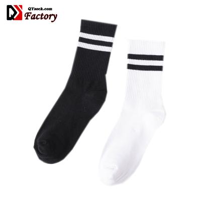 China Wholesale Men Women Breathable Sports School Girls Funny Cute Cotton Striped White Socks Harajuku Socks Kids Color Women Retro Socks for sale