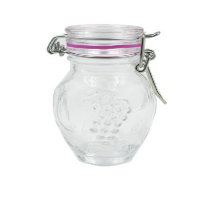 China Small Garment Glass Jars With Locking Lids Glass Tea Container / Airtight Glass Jars With Flange Lids In Store for sale