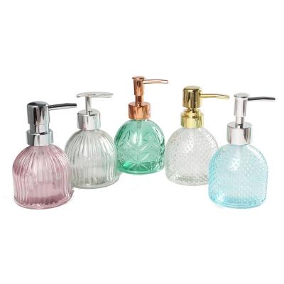 China New Design 200ML Garment With Rust Proof 304 Stainless Steel Pump For Hand Soap Clear Glass Dispenser for sale