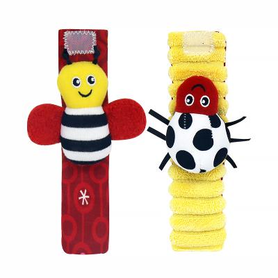 China Lovely Inflatable High Quality Insect Rattles Plush Toys Baby Rattle Bell Wrist Rattle Set Costumes for sale