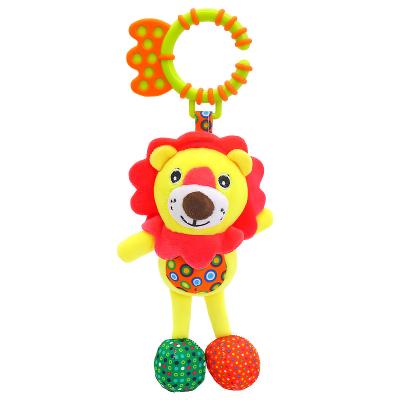 China Inflatable Soft Plush Rattle Toys Infant Lion Animal Hanging Rattle Toys Crib Stroller Toy for sale