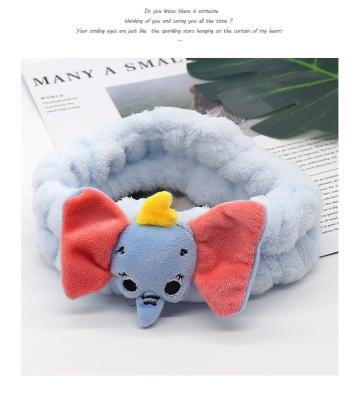 China Wholesale Cute Soft Comfortable Elephant Heart Fleece Plush Headband Women Girl Lady Make Up Face Wash Spa Designer Fluffy Bow Headbands for sale