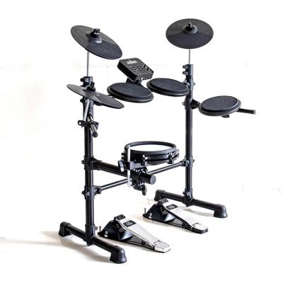 China Professional silica head drum kits electric electronic drum set with five drums and three cymbals for sale