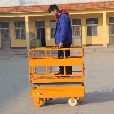 China Low Pass Door Greenhouse Used Small Mini Electric Hydraulic Scissor Lift Table for sale