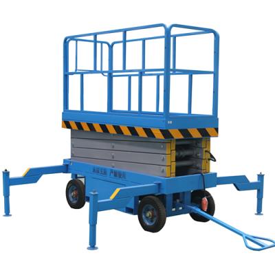 China Low Noise Customize 8-14m Hydraulic Scissor Lift 1000kg Mobile Ladder Scissor Lift Platform for sale