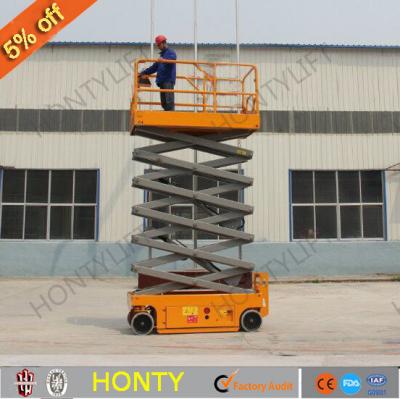 China Warehouse Hop Up Hydraulic DC Man Scaffold Scissor Lift Self Propelled Scaffolding Platform for sale