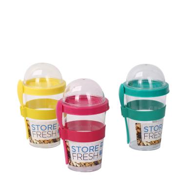 China Viable Factory Wholesale Multicolor Clear Plastic Dessert Food Container Cup With Lid And Spoon for sale