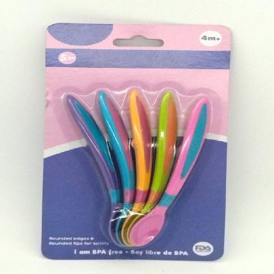 China Best BPA Free 5 Pack BPA Free Sale TPR Baby Wean Training Spoon For Kinds for sale