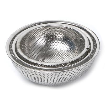 China Viable Kitchen Wash Fruit Strainer Baskets Stainless Steel Kitchen Vegetable Drain Basket for sale