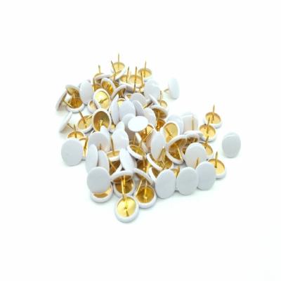 China High Quality White Color 100pcs Metal Drawing Pins Stationery Thumbtips For Office for sale