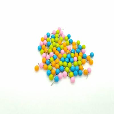 China Good Price 100pcs Multicolor Metal PS+Steel Hardware Round Beautiful Map Pins for sale