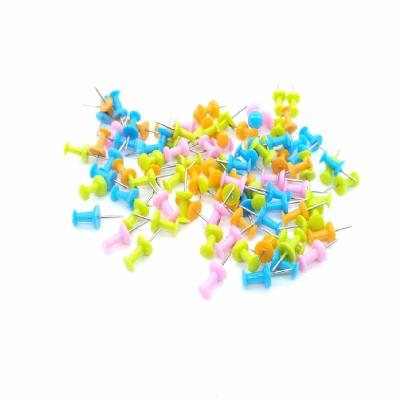 China Wholesale Price Metal Stationery Multicolor Steel Office 100pcs Decorative Push Pins for sale