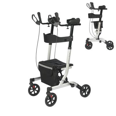 China Indoor or Outdoor Activity Standup Folding Rollator Walker Mobility Walking Aid with Armrests for Elders and Adults Link TRA02C for sale