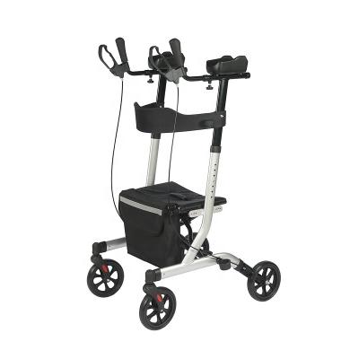 China Lightweight Original Walker Folding Rollator Aluminum Rolling Upright Mobility Walking Aid With Seat And Padded Armrests TRA02C for sale