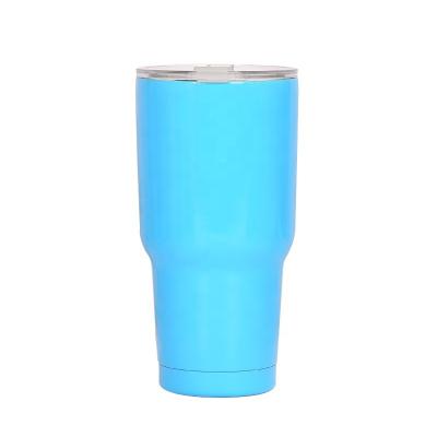 China PORTABLE Reusable Heat Flow Tea Mug Coffee Splash Proof Sliding Double Lid Wall Stainless Steel Iced Smoothie Cup for sale