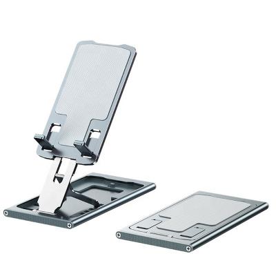 China Adjustable Fully Foldable Mobile Phone Stand Phone Holder for Cradle Desktop Dock Cell Phone Aluminum Alloy Fold Portable for sale