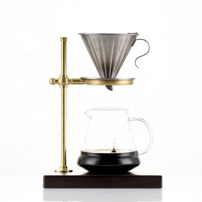 China Viable Pour Over Metal Slow Cone Filter Coffee Dripper Stainless Steel LHS Paperless Single Drip Cup Coffee Maker for sale