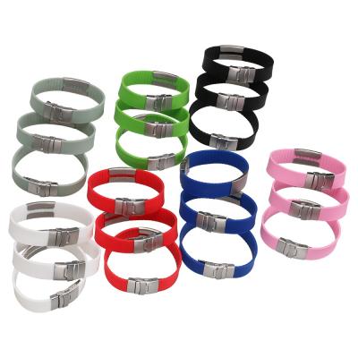 China Disc ID Information For Emergency Elite ID Wristbands With Custom Engraved Medical Plate Sport Silicone Alert Wristbands for sale