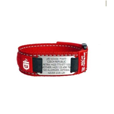 China Disc ID Information For An Emergency Nylon Woven Laser Engraved Fabric Wristband Wristbands For Sports Men for sale