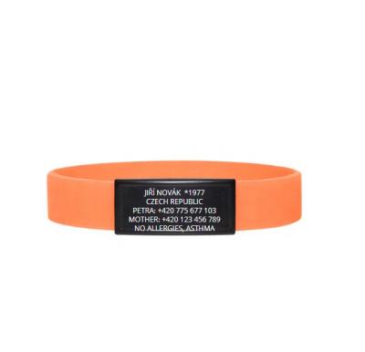 China Disc ID information for a high quality embossed reusable wristband silicone children safety ID wristbands emergency silicone wristband for sale