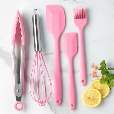 China Sustainable Favorable Price 5 Pcs Kitchen Utensils Set Silicone Kitchen Silicon Utensils Cooking Sets for sale