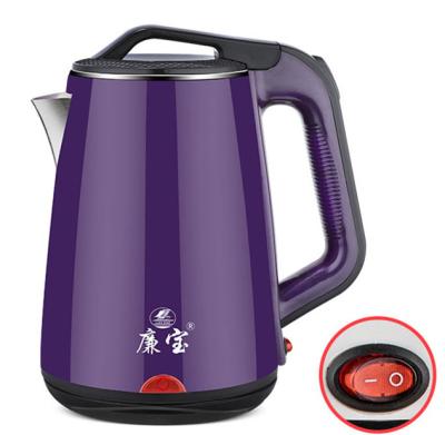 China 360 Degree Rotating Electric Kettle 201/304 Stainless Steel Double Wall Base 1.8L/2.3L Electric Kettle With Stainless Steel Lid for sale