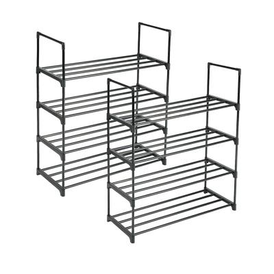 China (Others) 2 Modern Double Sets 4 Double Matching Matching Foldable Corner Shoe Rack Living Room Combo Furniture for sale