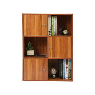 China (Others)Adjustable Bookcase Wooden Book Shelves With Doors Show Simple Modern Storage Living Room Furniture MDF Melamine for sale