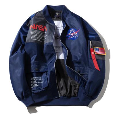 China Oversized Viable Winter Bomber Jacket Men, NASA Embroidery Mens Bomber Jacket, Custom Made Mens Coats Jackets Bomber for sale