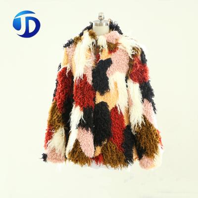 China Ladies Anti-Shrink Winter Service OEM Warm Outdoor Colorful Faux Fur Coat Long for sale