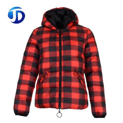 China Winter Breathable Black Red Men's Street Fashion Hiphop Plaids Custom Reversible Checks Padded Jacket for sale