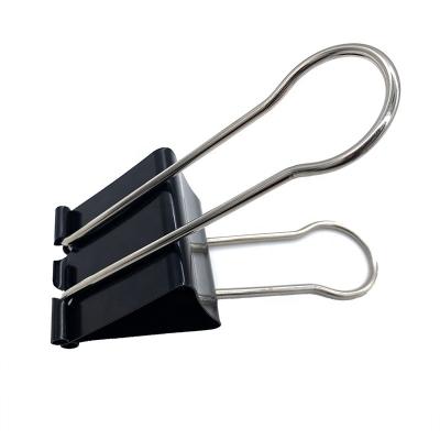 China Huge Black Bulldog Clip Stainless Steel Metal Flat Binder Hot Sale Office/Custom60mm Home School Cut Paper Clips For Office Home for sale