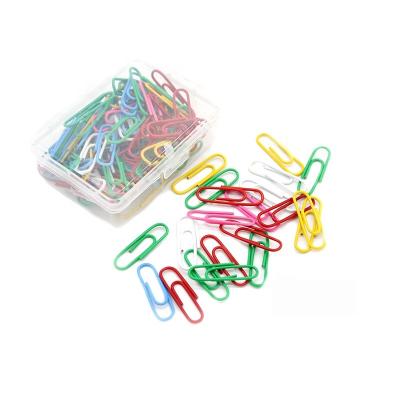 China Wholesale High Quality 28mm Colored Flat Office /School/Home 100pcs/box Paper Clips Special Shapes Paper Clips Metal for sale