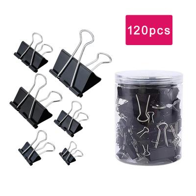 China Wholesale Office/School/Home Matching Binder Paper Metal Clips Black Staples 6Sizes Mixed and 120Pcs One Color Paper Clips Folder Set for sale