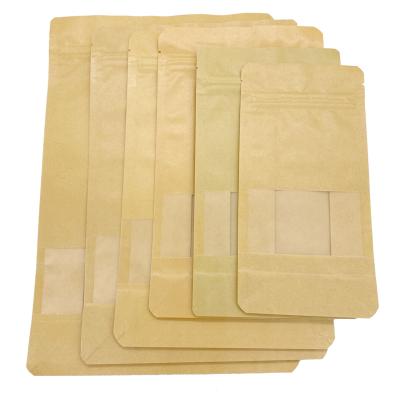 China Handmade various sizes open self-supporting kraft paper bag tea bag nut food packaging kraft paper bag the so-called for sale