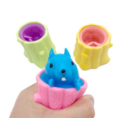 China Toy New Color Squirrel Cup Toy Adult And Child General Segment Exercise Finger Squeeze Silicone Relaxation for sale