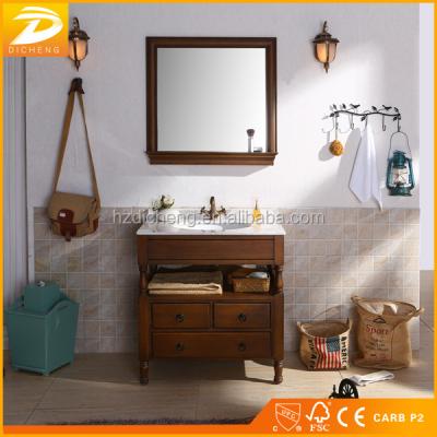 China Modern Country Style With Mirror Prices Single Sink Bathroom Furniture Wooden Bathroom Vanities for sale