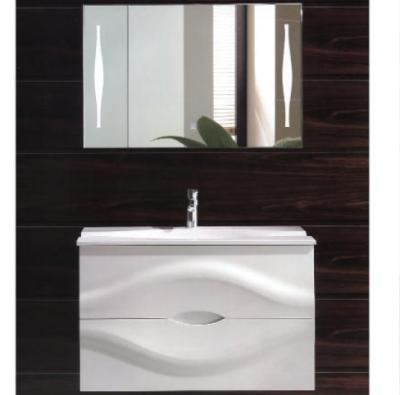 China PVC Cabinet Modern White Mirrored Bathroom Vanity Wall Mounted Modern Bathroom Cabinet for sale