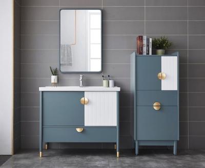 China Hangzhou Manufacturer Wholesale Luxury Modern Bathroom Vanity With Side Cabinet for sale