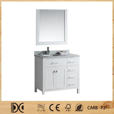 China Modern North American Best Selling Modern Solid Wood Paint White Granite Bathroom Vanity Unit for sale