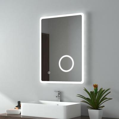 China Hotel Design Magnifying Modern Style Bathroom Used Led Mirror With 3 Lights Changing Pattern for sale