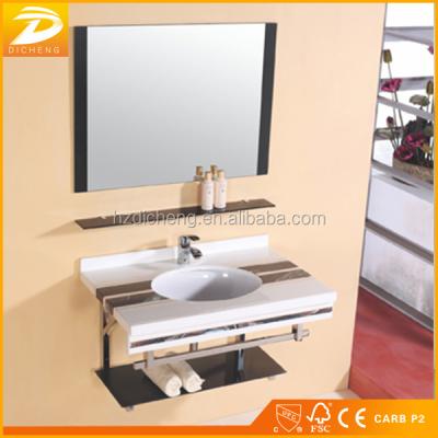 China Design Durable Marble Wall Mounted Bathroom Sink Vanity Glass Top for sale