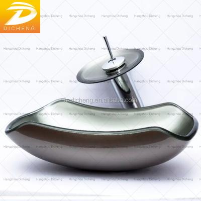 China Durable Simple Modern Silver Color Glass Bowl Wholesale Cheap Bathroom Sink for sale