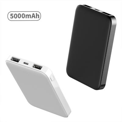 China Fast Charging Support Factory Price Slim Dual USB Mobile Phone Charger 5000mAh Powerbank Mini Portable Power Bank 5000mAh for sale