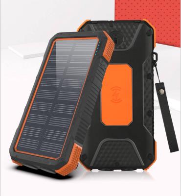 China PD+QC 3.0 Fast Charge 20000mAh 10W Radio Solar Power Bank Palladium 18W Fast Charging Portable Solar Power Bank With Flashlight for sale